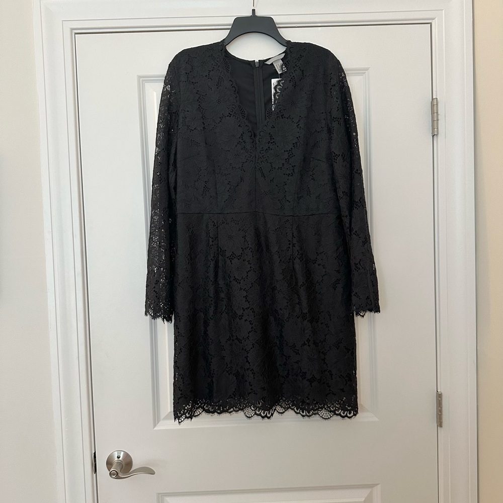 NWT H&M Tailored Black Lace Dress | Size 16